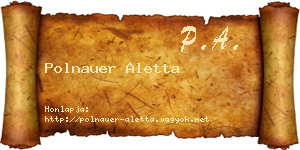 Polnauer Aletta névjegykártya